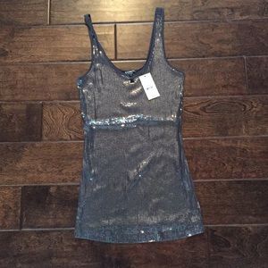 NWT! Express Charcoal Grey Sequin Tank Top